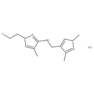 N-[(1,3-dimethylpyrazol-4-yl)methyl]-1-(2-fluoroethyl)-4-methylpyrazol-3-amine;hydrochloride结构式