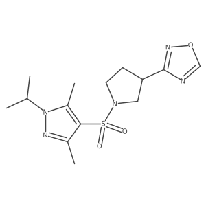 3-(1-((1-isopropyl-3,5-dimethyl-1H-pyrazol-4-yl)sulfonyl)pyrrolidin-3-yl)-1,2,4-oxadiazole结构式