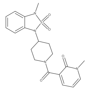 1-methyl-3-(4-(3-methyl-2,2-dioxidobenzo[c][1,2,5]thiadiazol-1(3H)-yl)piperidine-1-carbonyl)pyridin-2(1H)-one Structure