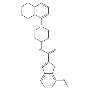 7-methoxy-N-(1-(5,6,7,8-tetrahydroquinazolin-4-yl)piperidin-4-yl)benzofuran-2-carboxamide结构式