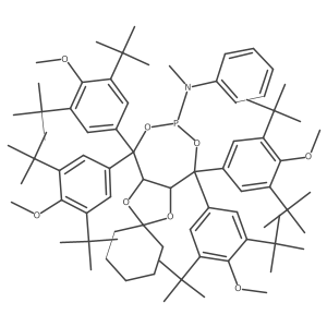 (3A'R,8a'R)-4',4',8',8'-tetrakis(3,5-di-tert-butyl-4-methoxyphenyl)-N-methyl-N-phenyltetrahydrospiro[cyclohexane-1,2'-[1,3]dioxolo[4,5-e][1,3,2]dioxaphosphepin]-6'-amine结构式