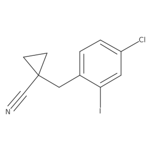 1-(4-Chloro-2-iodobenzyl)cyclopropane-1-carbonitrile Structure