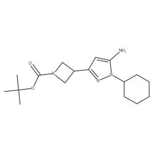 Tert-butyl 3-(5-amino-1-cyclohexyl-1H-pyrazol-3-yl)azetidine-1-carboxylate Structure