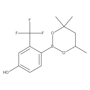 3-(Trifluoromethyl)-4-(4,4,6-trimethyl-1,3,2-dioxaborinan-2-YL)phenol结构式
