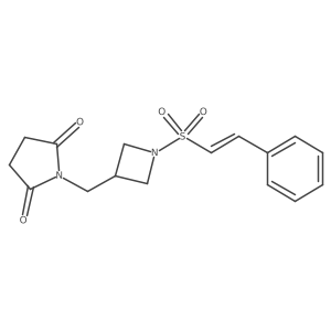 1-({1-[(E)-2-phenylethenesulfonyl]azetidin-3-yl}methyl)pyrrolidine-2,5-dione Structure
