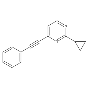 2-Cyclopropyl-4-(2-phenylethynyl)pyrimidine Structure