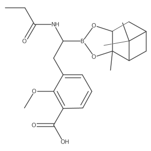 3-[(2R)-2-[(3aS,4S,6S,7aR)-Hexahydro-3a,5,5-trimethyl-4,6-methano-1,3,2-benzodioxaborol-2-yl]-2-[(1-oxopropyl)amino]ethyl]-2-methoxybenzoic acid Structure