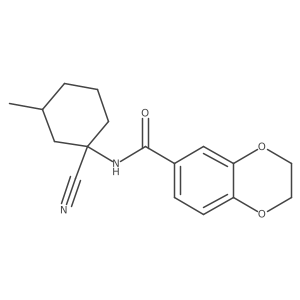 N-(1-Cyano-3-methylcyclohexyl)-2,3-dihydro-1,4-benzodioxine-6-carboxamide结构式