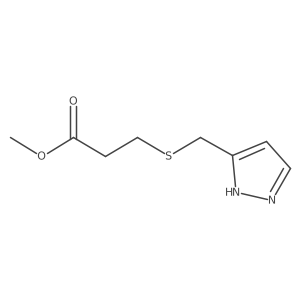 methyl 3-{[(1H-pyrazol-3-yl)methyl]sulfanyl}propanoate结构式