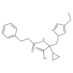 2-{[(benzyloxy)carbonyl]amino}-2-cyclopropyl-3-(4-methoxy-1H-pyrazol-1-yl)propanoic acid Structure