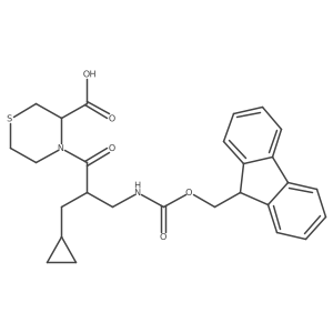 4-[2-(cyclopropylmethyl)-3-({[(9H-fluoren-9-yl)methoxy]carbonyl}amino)propanoyl]thiomorpholine-3-carboxylic acid结构式