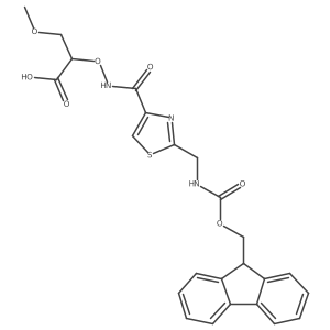 2-[({2-[({[(9H-fluoren-9-yl)methoxy]carbonyl}amino)methyl]-1,3-thiazol-4-yl}formamido)oxy]-3-methoxypropanoic acid结构式