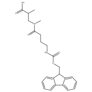 3-[4-({[(9H-fluoren-9-yl)methoxy]carbonyl}amino)-N-methylbutanamido]-2-methylpropanoic acid Structure