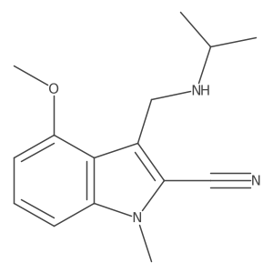 4-methoxy-1-methyl-3-{[(propan-2-yl)amino]methyl}-1H-indole-2-carbonitrile Structure