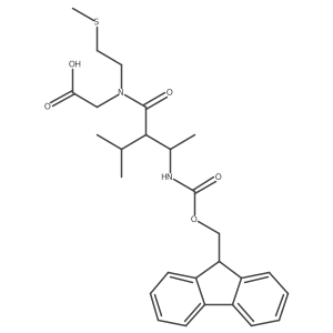 2-[3-({[(9H-fluoren-9-yl)methoxy]carbonyl}amino)-N-[2-(methylsulfanyl)ethyl]-2-(propan-2-yl)butanamido]acetic acid结构式