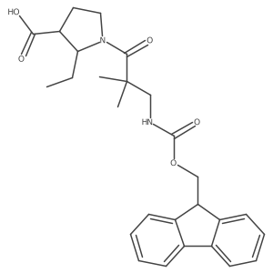 2-ethyl-1-[3-({[(9H-fluoren-9-yl)methoxy]carbonyl}amino)-2,2-dimethylpropanoyl]pyrrolidine-3-carboxylic acid结构式