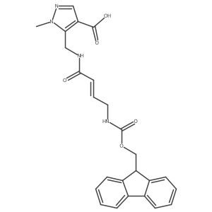 5-{[4-({[(9H-fluoren-9-yl)methoxy]carbonyl}amino)but-2-enamido]methyl}-1-methyl-1H-pyrazole-4-carboxylic acid结构式