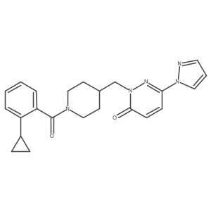 2-{[1-(2-cyclopropylbenzoyl)piperidin-4-yl]methyl}-6-(1H-pyrazol-1-yl)-2,3-dihydropyridazin-3-one结构式