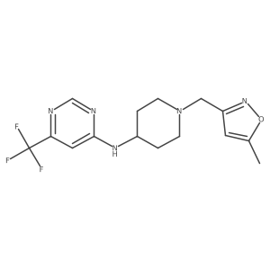 N-{1-[(5-methyl-1,2-oxazol-3-yl)methyl]piperidin-4-yl}-6-(trifluoromethyl)pyrimidin-4-amine Structure