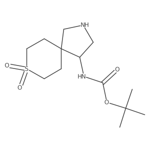 tert-Butyl (8,8-dioxido-8-thia-2-azaspiro[4.5]decan-4-yl)carbamate结构式