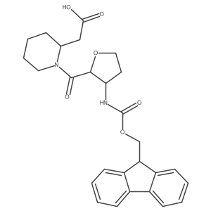 2-[(2S)-1-[(2RS,3SR)-3-({[(9H-fluoren-9-yl)methoxy]carbonyl}amino)oxolane-2-carbonyl]piperidin-2-yl]acetic acid Structure