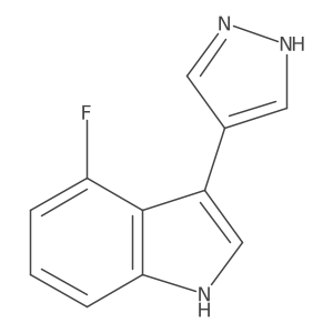 4-fluoro-3-(1H-pyrazol-4-yl)-1H-indole结构式