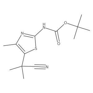 tert-butyl N-[5-(1-cyano-1-methylethyl)-4-methyl-1,3-thiazol-2-yl]carbamate结构式