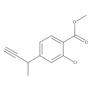 Methyl 4-(but-3-yn-2-yl)-2-chlorobenzoate结构式