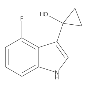 1-(4-fluoro-1H-indol-3-yl)cyclopropan-1-ol结构式