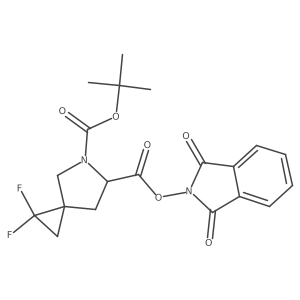 5-tert-butyl 6-(1,3-dioxo-2,3-dihydro-1H-isoindol-2-yl) 1,1-difluoro-5-azaspiro[2.4]heptane-5,6-dicarboxylate结构式