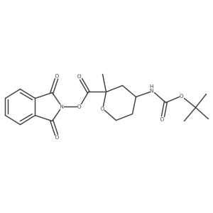 1,3-dioxo-2,3-dihydro-1H-isoindol-2-yl 4-{[(tert-butoxy)carbonyl]amino}-2-methyloxane-2-carboxylate Structure
