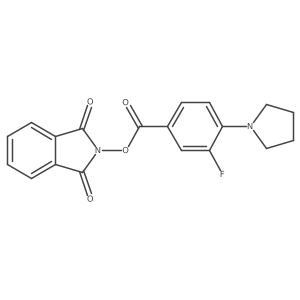 1,3-dioxo-2,3-dihydro-1H-isoindol-2-yl 3-fluoro-4-(pyrrolidin-1-yl)benzoate结构式