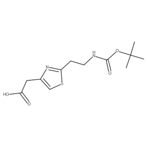 2-(2-(2-((tert-Butoxycarbonyl)amino)ethyl)thiazol-4-yl)acetic acid结构式