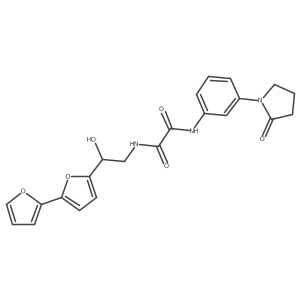N-(2-{[2,2'-bifuran]-5-yl}-2-hydroxyethyl)-N'-[3-(2-oxopyrrolidin-1-yl)phenyl]ethanediamide结构式