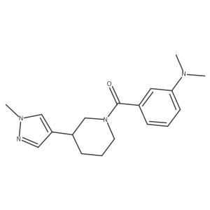 N,N-dimethyl-3-[3-(1-methyl-1H-pyrazol-4-yl)piperidine-1-carbonyl]aniline结构式