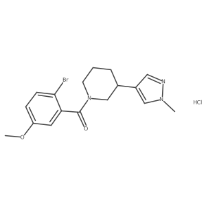 (2-Bromo-5-methoxyphenyl)-[3-(1-methylpyrazol-4-yl)piperidin-1-yl]methanone;hydrochloride结构式