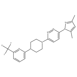 3-(3,5-dimethyl-1H-pyrazol-1-yl)-6-{4-[6-(trifluoromethyl)pyridin-2-yl]piperazin-1-yl}pyridazine结构式