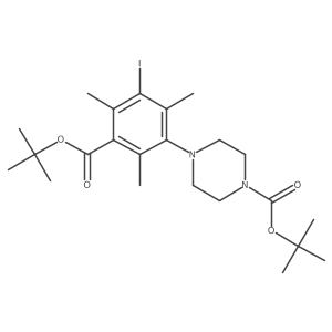 Tert-butyl 4-{3-[(tert-butoxy)carbonyl]-5-iodo-2,4,6-trimethylphenyl}piperazine-1-carboxylate结构式