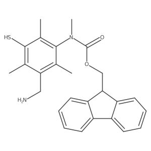 (9H-fluoren-9-yl)methyl N-[3-(aminomethyl)-2,4,6-trimethyl-5-sulfanylphenyl]-N-methylcarbamate结构式