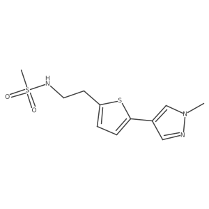 N-{2-[5-(1-methyl-1H-pyrazol-4-yl)thiophen-2-yl]ethyl}methanesulfonamide Structure