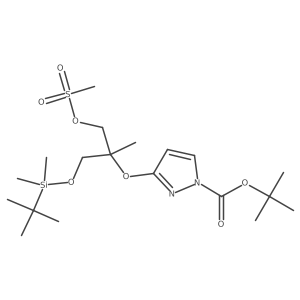 1,1-Dimethylethyl 3-[1-[[[(1,1-dimethylethyl)dimethylsilyl]oxy]methyl]-1-methyl-2-[(methylsulfonyl)oxy]ethoxy]-1H-pyrazole-1-carboxylate Structure