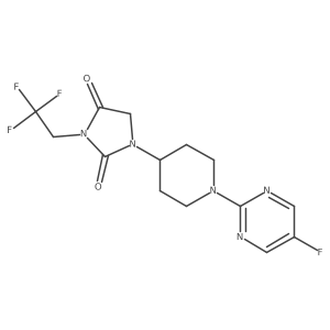 1-[1-(5-Fluoropyrimidin-2-yl)piperidin-4-yl]-3-(2,2,2-trifluoroethyl)imidazolidine-2,4-dione Structure
