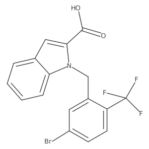 1-{[5-bromo-2-(trifluoromethyl)phenyl]methyl}-1H-indole-2-carboxylic acid结构式