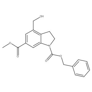 1-benzyl 6-methyl 4-(hydroxymethyl)-2,3-dihydro-1H-indole-1,6-dicarboxylate结构式