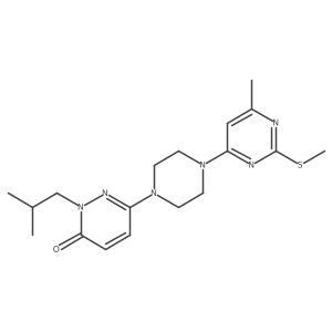 6-{4-[6-Methyl-2-(methylsulfanyl)pyrimidin-4-yl]piperazin-1-yl}-2-(2-methylpropyl)-2,3-dihydropyridazin-3-one结构式