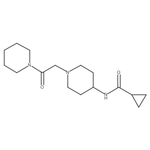 N-{1-[2-oxo-2-(piperidin-1-yl)ethyl]piperidin-4-yl}cyclopropanecarboxamide结构式
