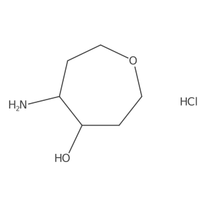 trans-5-Aminooxepan-4-OL hydrochloride Structure