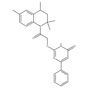 2-[(4-hydroxy-6-phenylpyrimidin-2-yl)sulfanyl]-1-(2,2,4,6-tetramethyl-3,4-dihydroquinolin-1(2H)-yl)ethanone结构式
