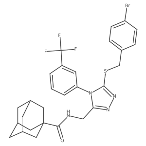 N-[(5-{[(4-bromophenyl)methyl]sulfanyl}-4-[3-(trifluoromethyl)phenyl]-4H-1,2,4-triazol-3-yl)methyl]adamantane-1-carboxamide结构式