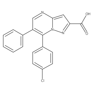 Pyrazolo[1,5-a]pyrimidine-2-carboxylic acid,7-(4-chlorophenyl)-6-phenyl-结构式